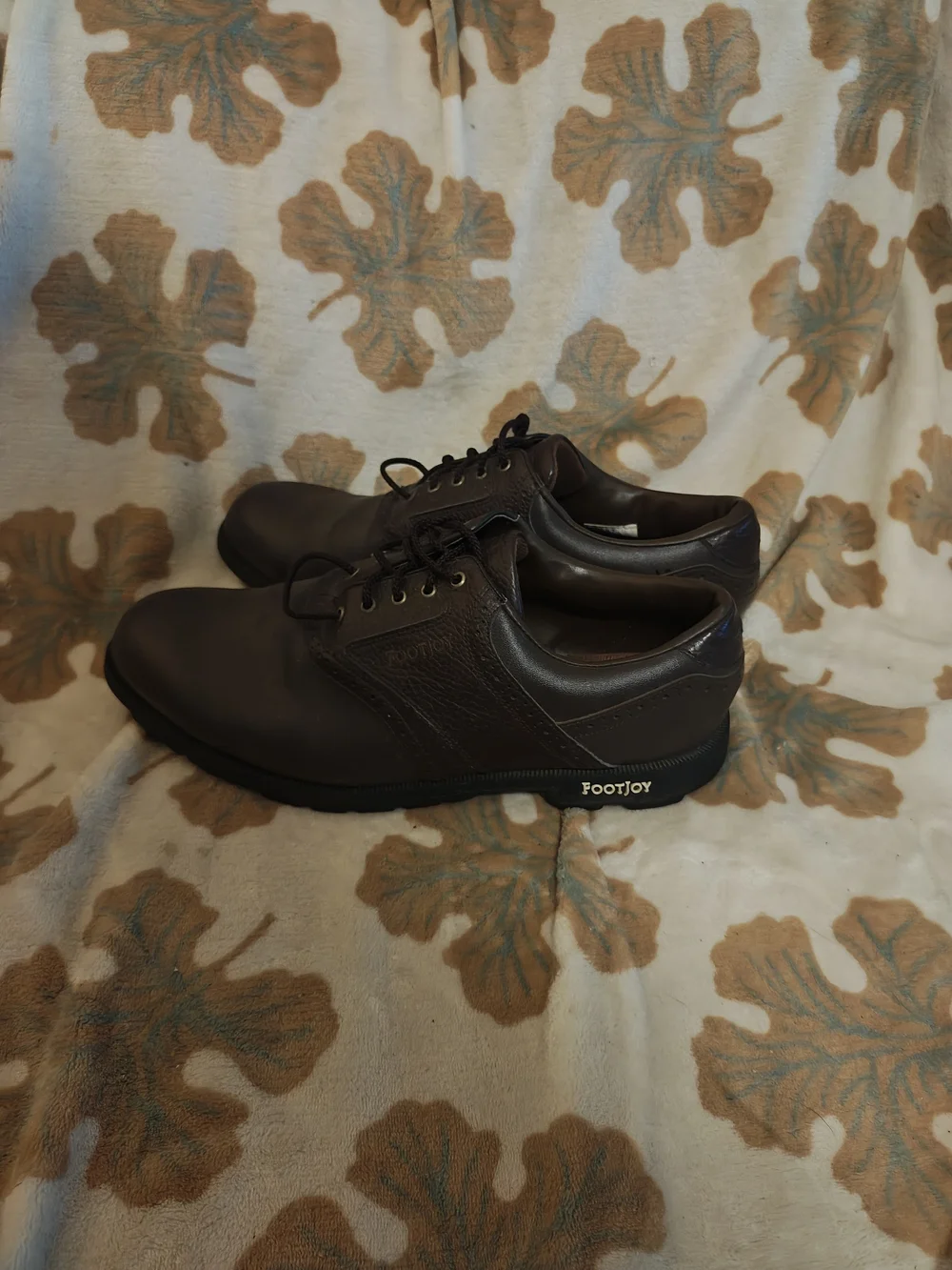 FootJoy Golf Shoes Soft Cleats Men 12 Contour Series Chocolate Leather